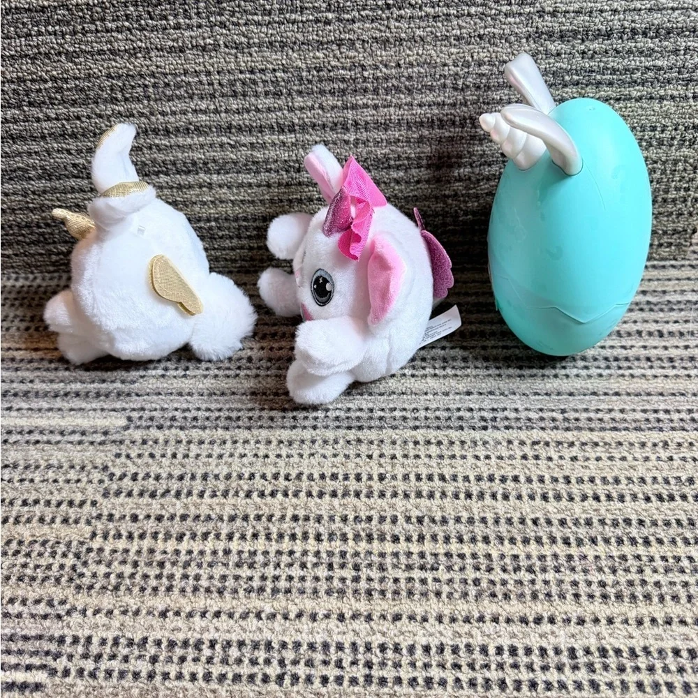 Zuru Rainbocorn Pink and White Plush Toy with Egg lot (2)